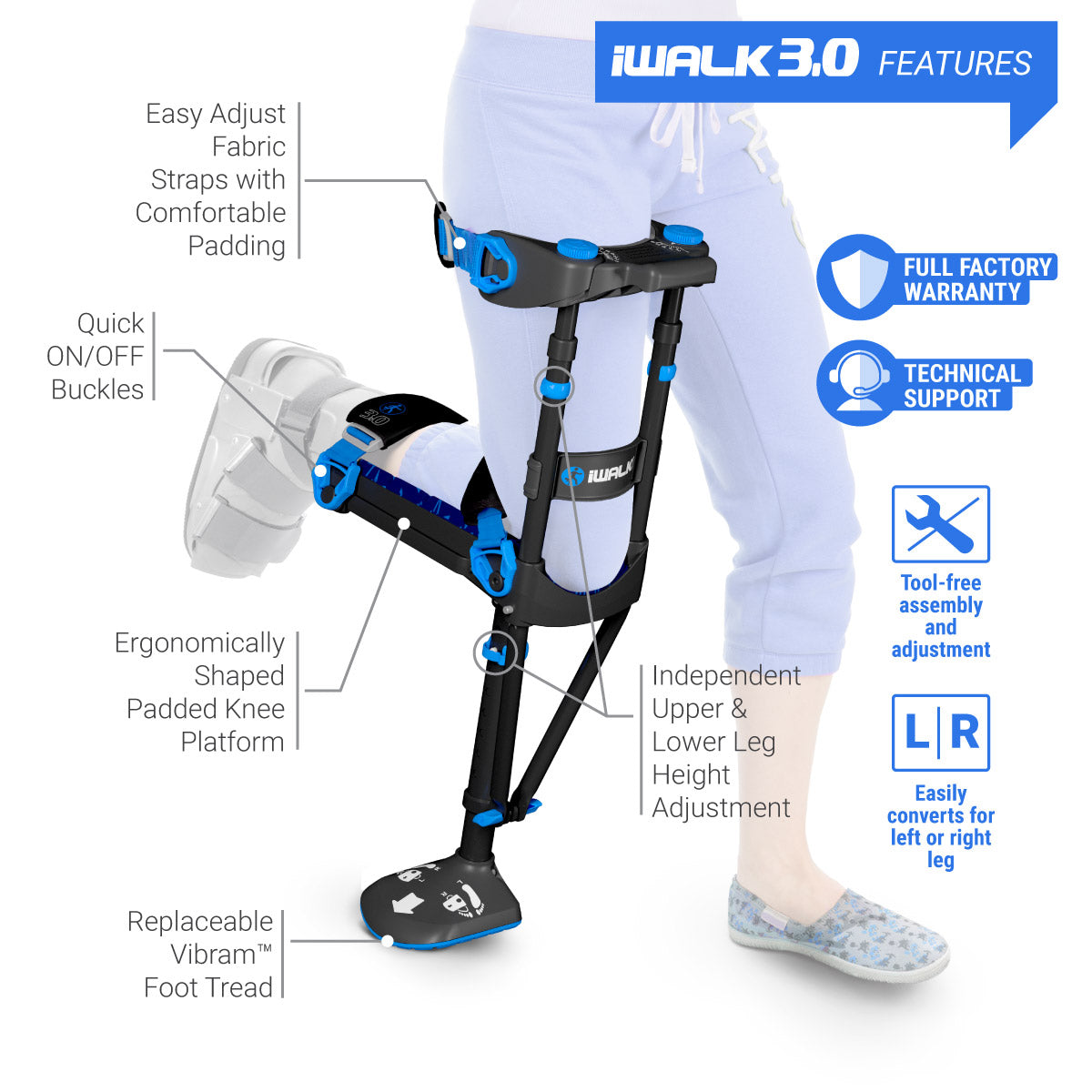 iWALK3.0 Hands Free Crutch - FREE SHIPPING – iWALKFreeCA